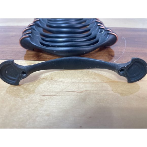 10 Brown Copper Drawer Pulls Cabinet Hardware No Screws - Picture 3 of 4